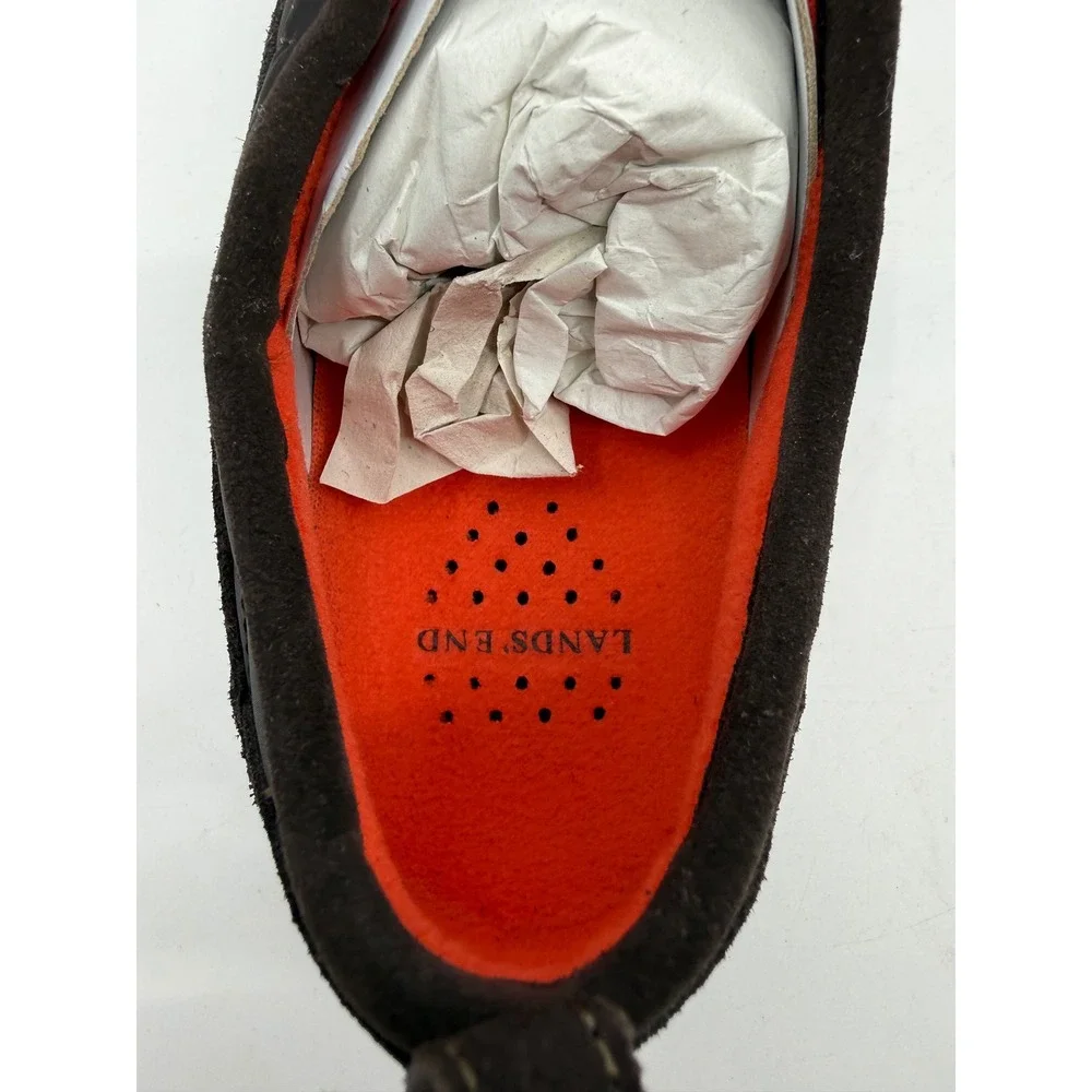 Lands End Weatherfield Shoes Womens 8.5 Rich Brown Quilted Primaloft Zip 86524